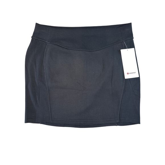 Lululemon Scuba High-Rise Mini Skirt Size XL Black NWT Soft Cotton Fleece Casual - Picture 3 of 7